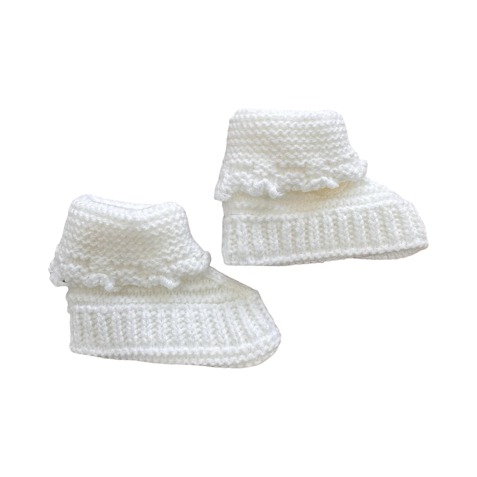 0-3M White Crochet Handmade Classic Booties