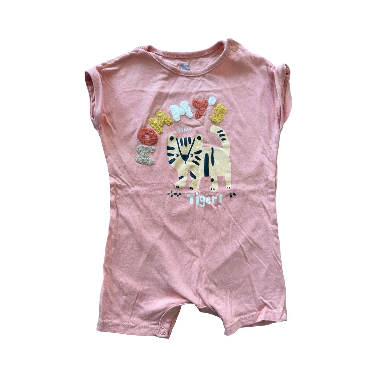 3-6M Peach Mommy's Tiny Tiger Romper - Woolworths