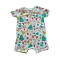 3-6M Cream Christmas Theme Romper - Keedo