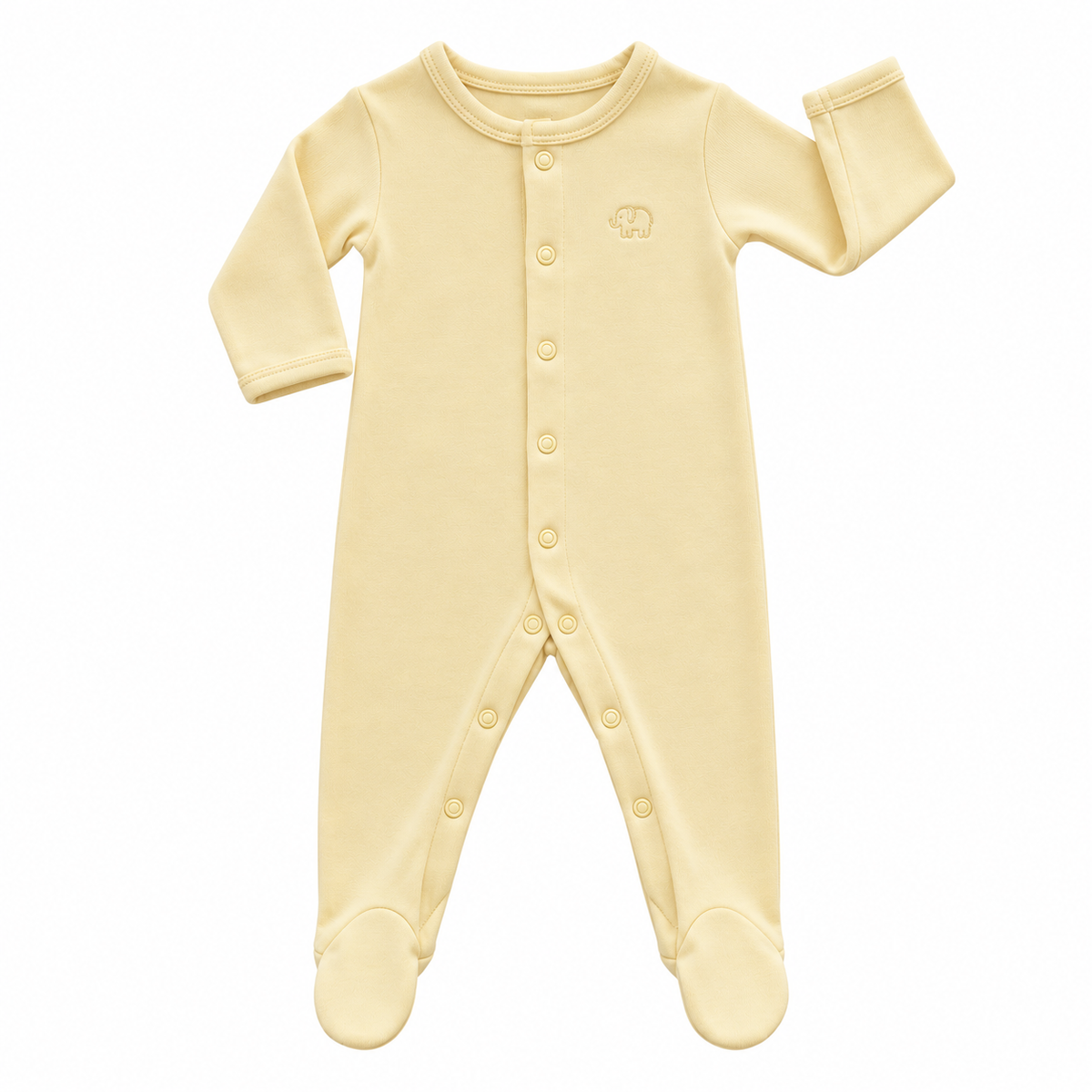 3-6M Yellow Long Sleeve Cotton Snapper Babygrow - Woolworths