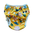One Size Yellow Holiday Theme Swimming Nappy - Bamboo Bum