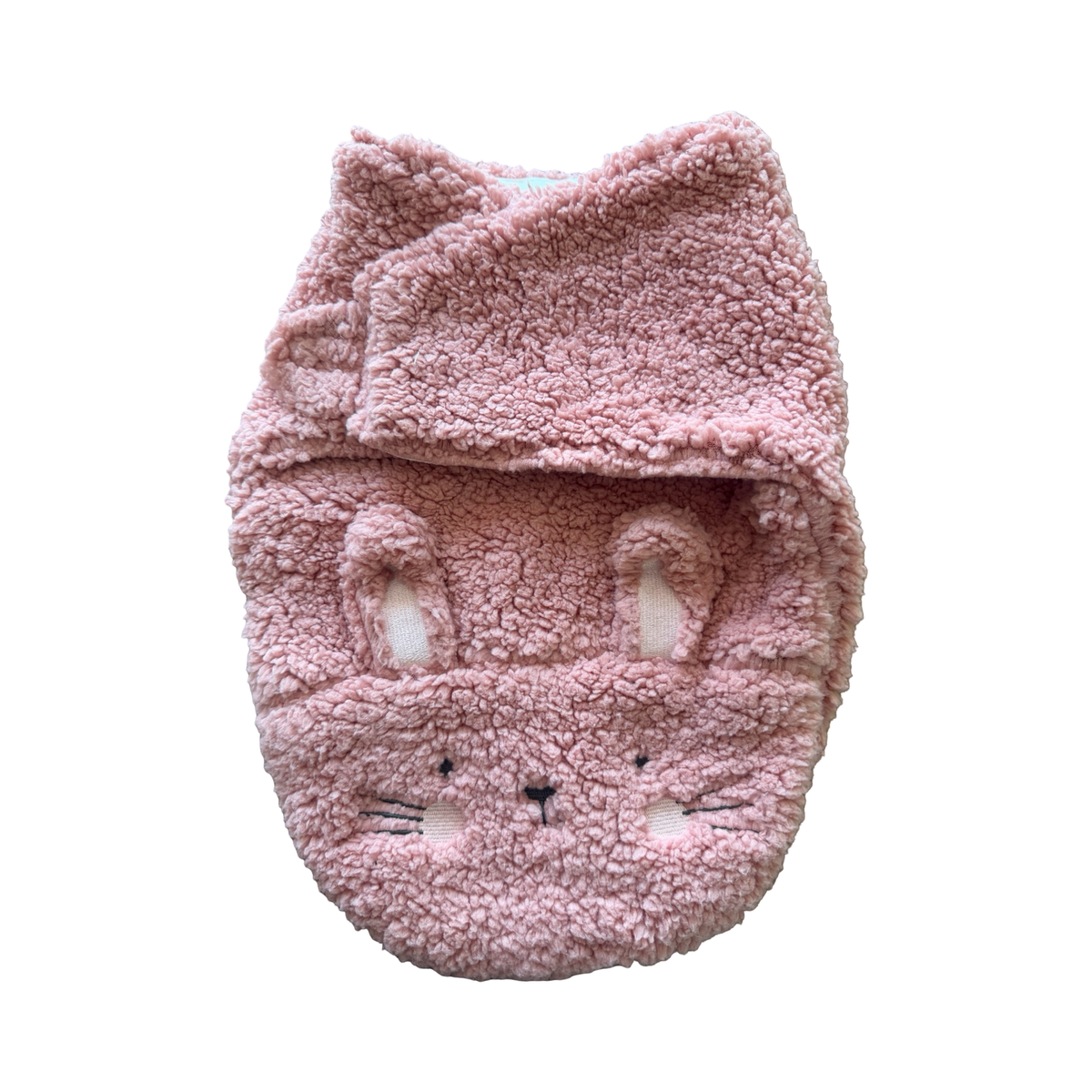 One Size Pink Bear Fleece Bunny Swaddle Wrap - Woolworths