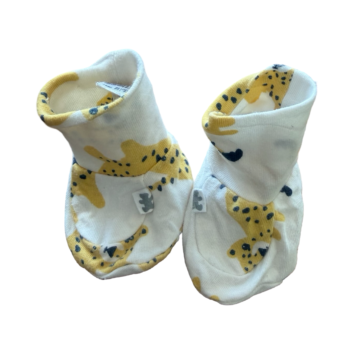 1-3M Cream Leopard Design Cotton Booties - Woolworths