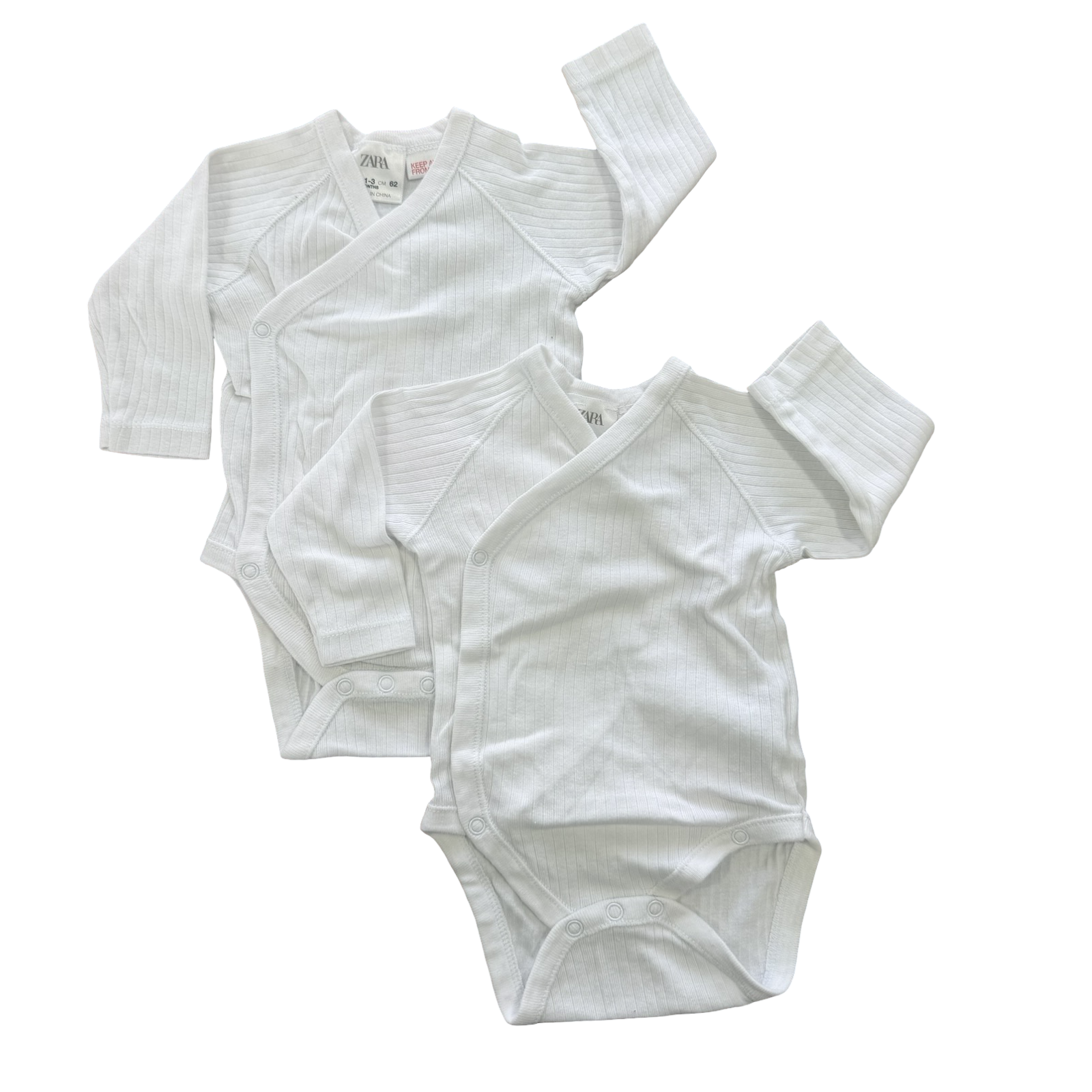 1-3M 2pc White side snapper bodysuits	- Zara