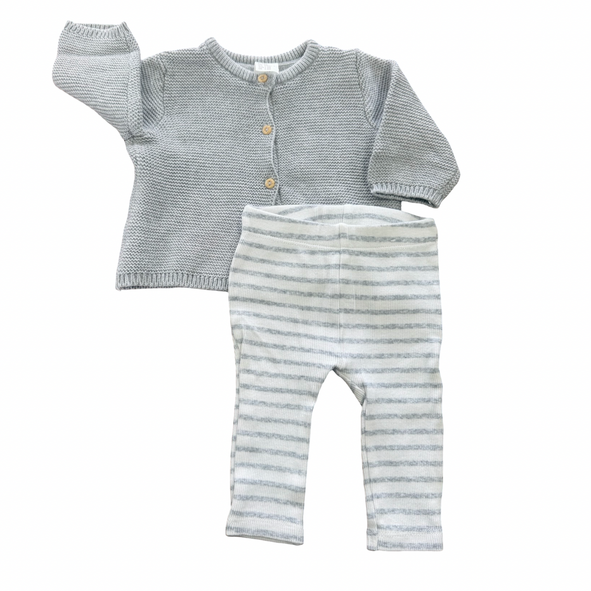 0-3M 2pc Grey & white winter set - H & M / Cotton On