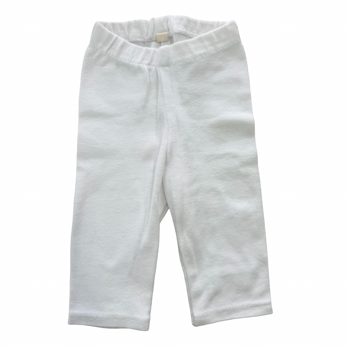 0-3M White cotton leggings - bébé