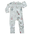 3-6M Grey melange circus zipper babygrow - Cotton On
