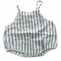 3-6M Grey & white stripe cotton bodysuit	- Anne Colle