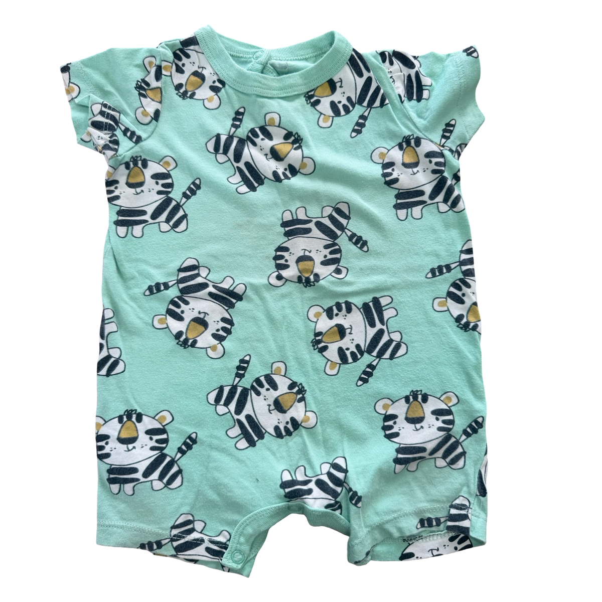 3-6M Green tiger romper - Woolworths