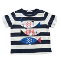 6-12M Navy & white stripe fish t-shirt - Country Road