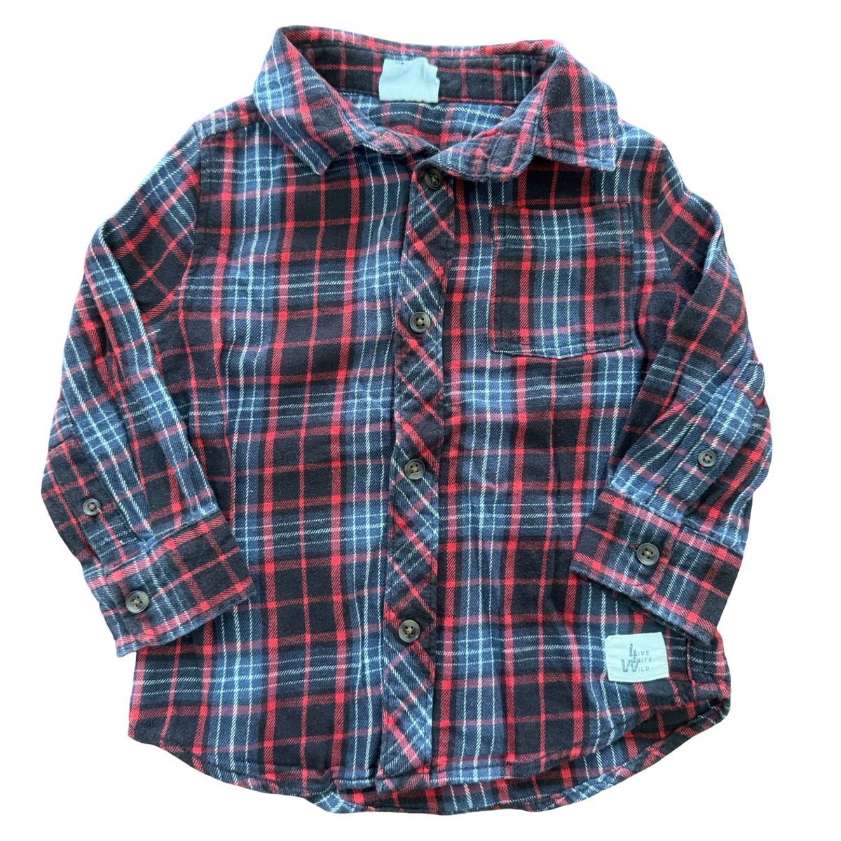 2Y White, red & black long sleeve check shirt	 - Cotton On