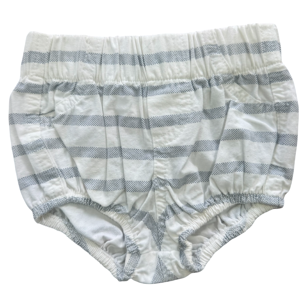 0-3M White & blue stripe bloomer - Petit Love