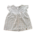 6-7Y White & Gold Stripe Cotton Top - Zerbit