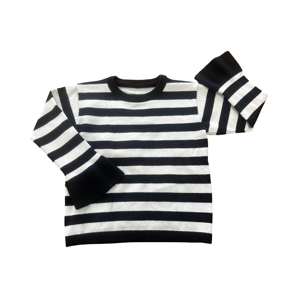 5-6Y Black & White Stripe Jersey - Woolworths