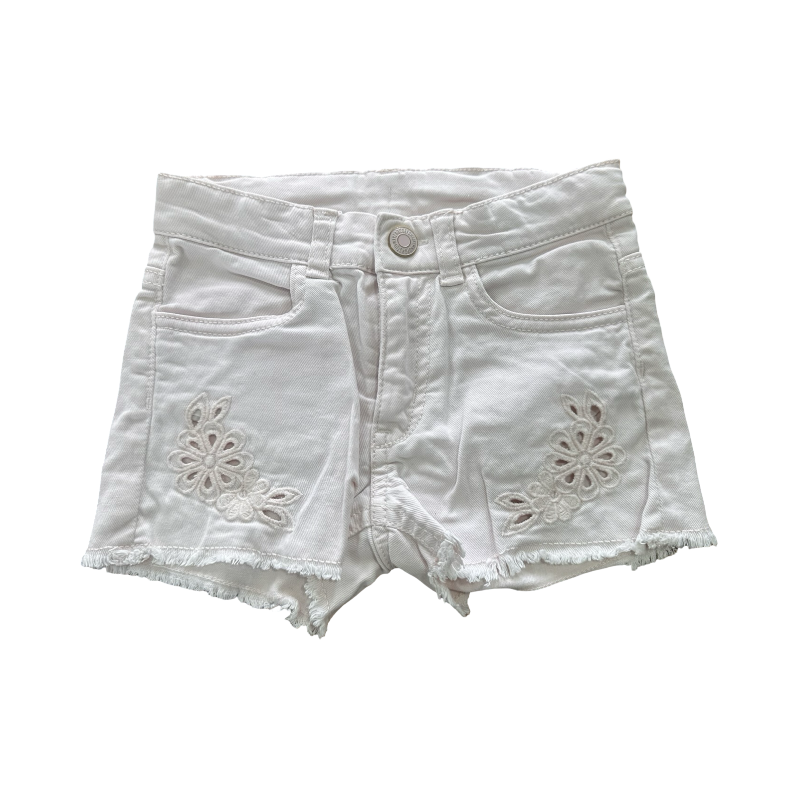 3-4Y Light Pink Denim Shorts with Embroidery Detail - H & M
