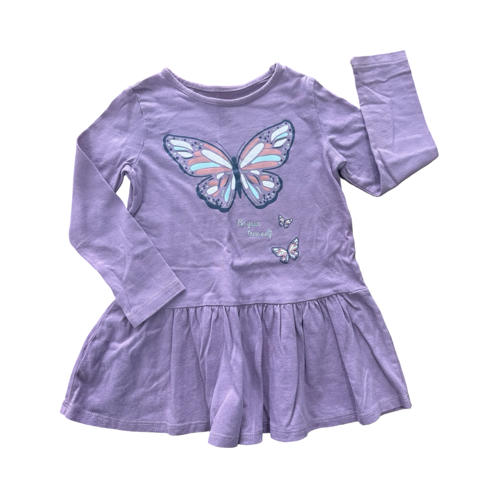 3Y Purple Butterfly Long Sleeve Shirt - Woolworths