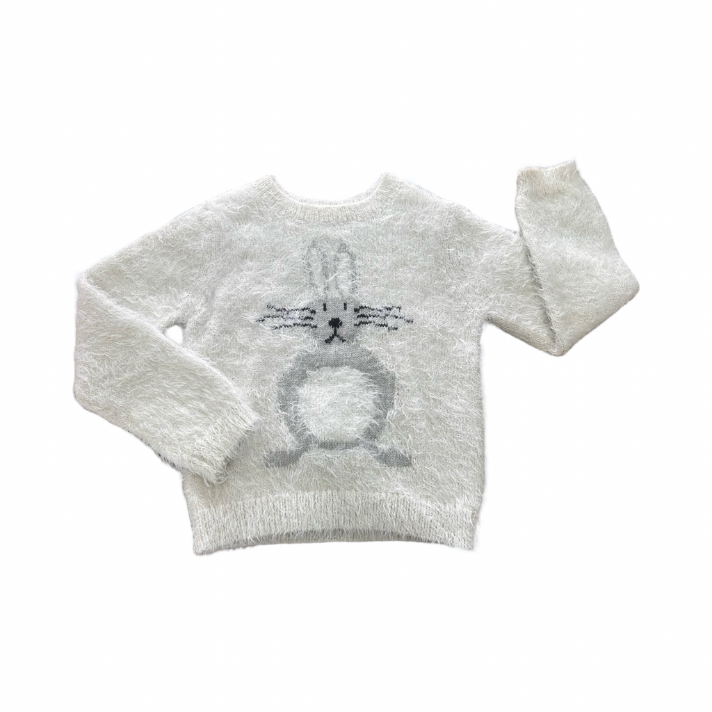 3-4Y White Fluffy Bunny Jersey - Woolworths