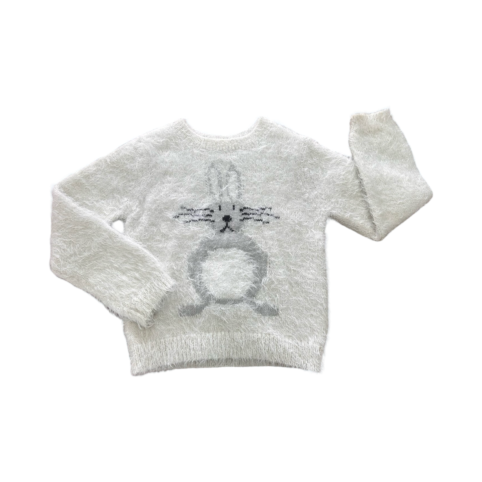3-4Y White Fluffy Bunny Jersey - Woolworths