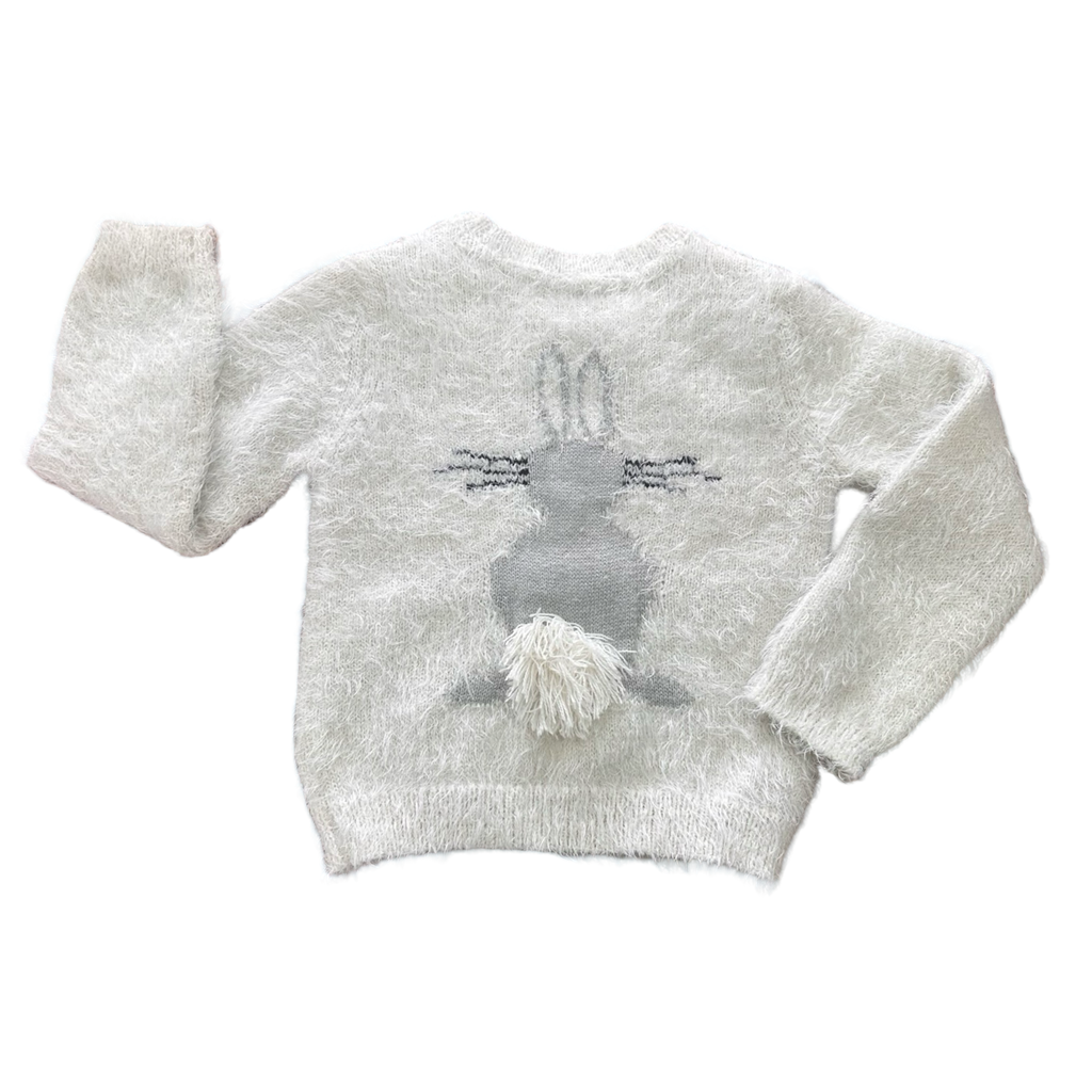 3-4Y White Fluffy Bunny Jersey - Woolworths