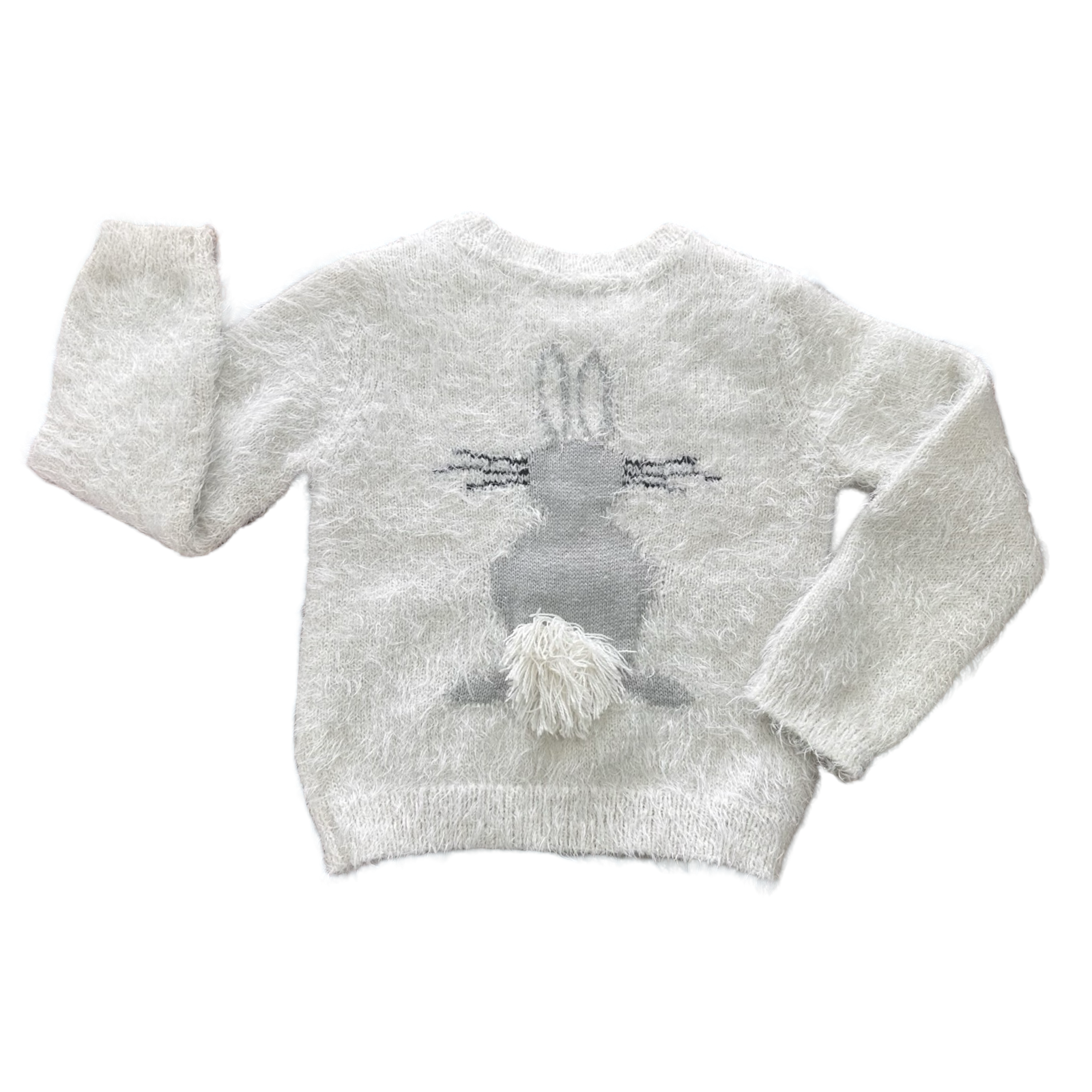 3-4Y White Fluffy Bunny Jersey - Woolworths