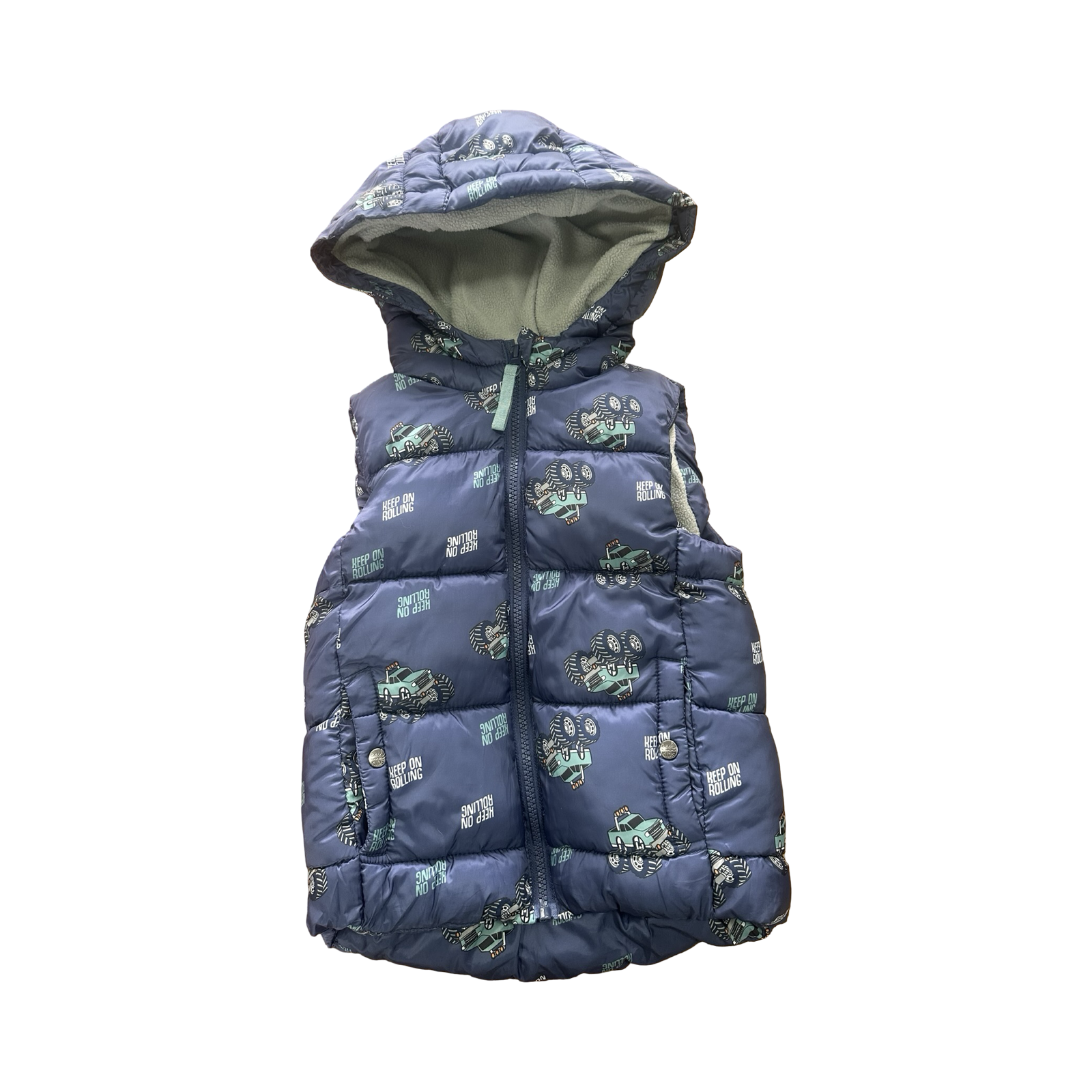 6Y Sleeveless Monster Truck Puffer Jacket - Woolworths