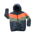 4-5Y Black, Orange and Khaki Puffer Zipper Jacket - Real Kids