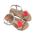 Size 7 Cream & Beige Sandals with Pink Heart - Ipanema