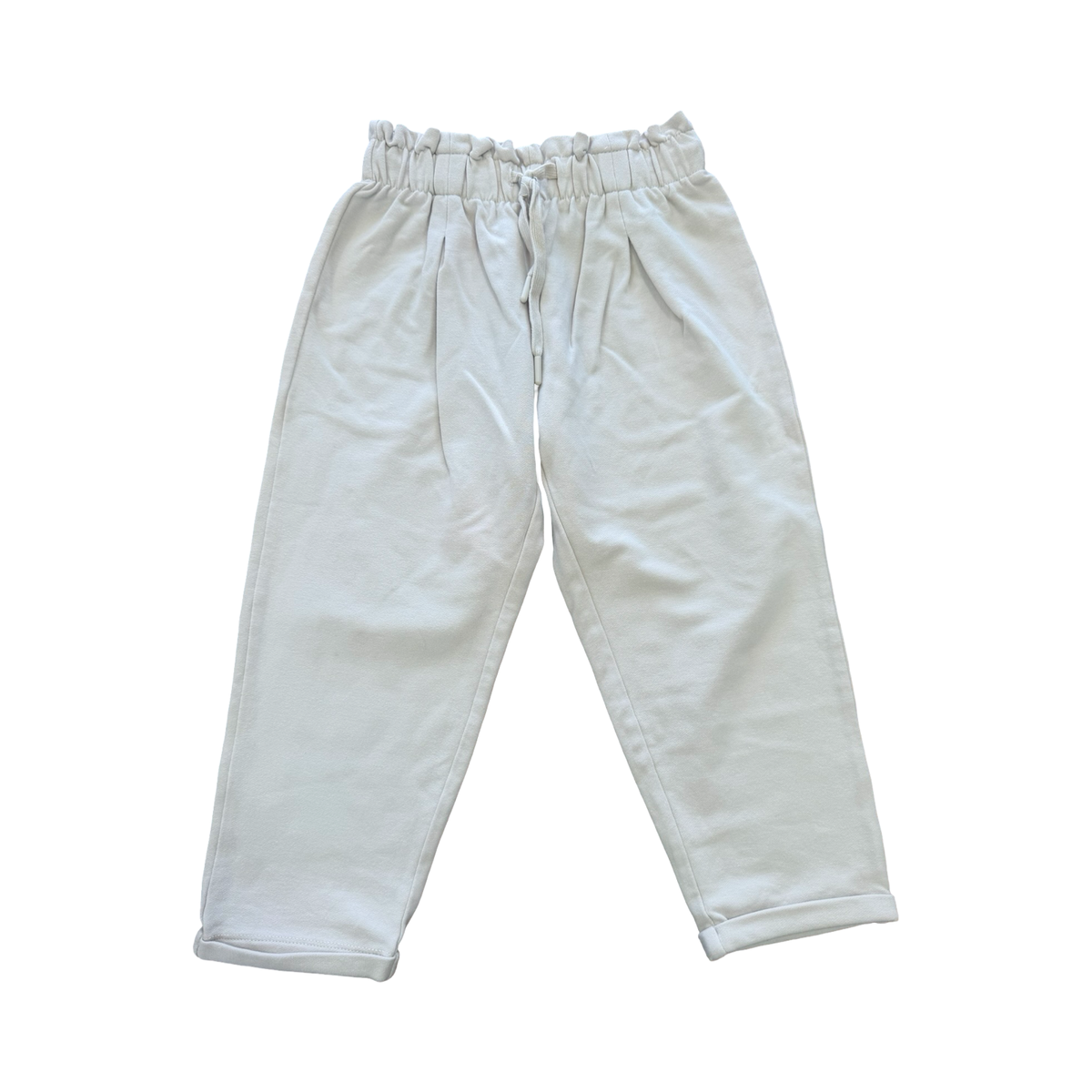 6-7Y Cream Stretch Cotton Comfy Pants - Uniq