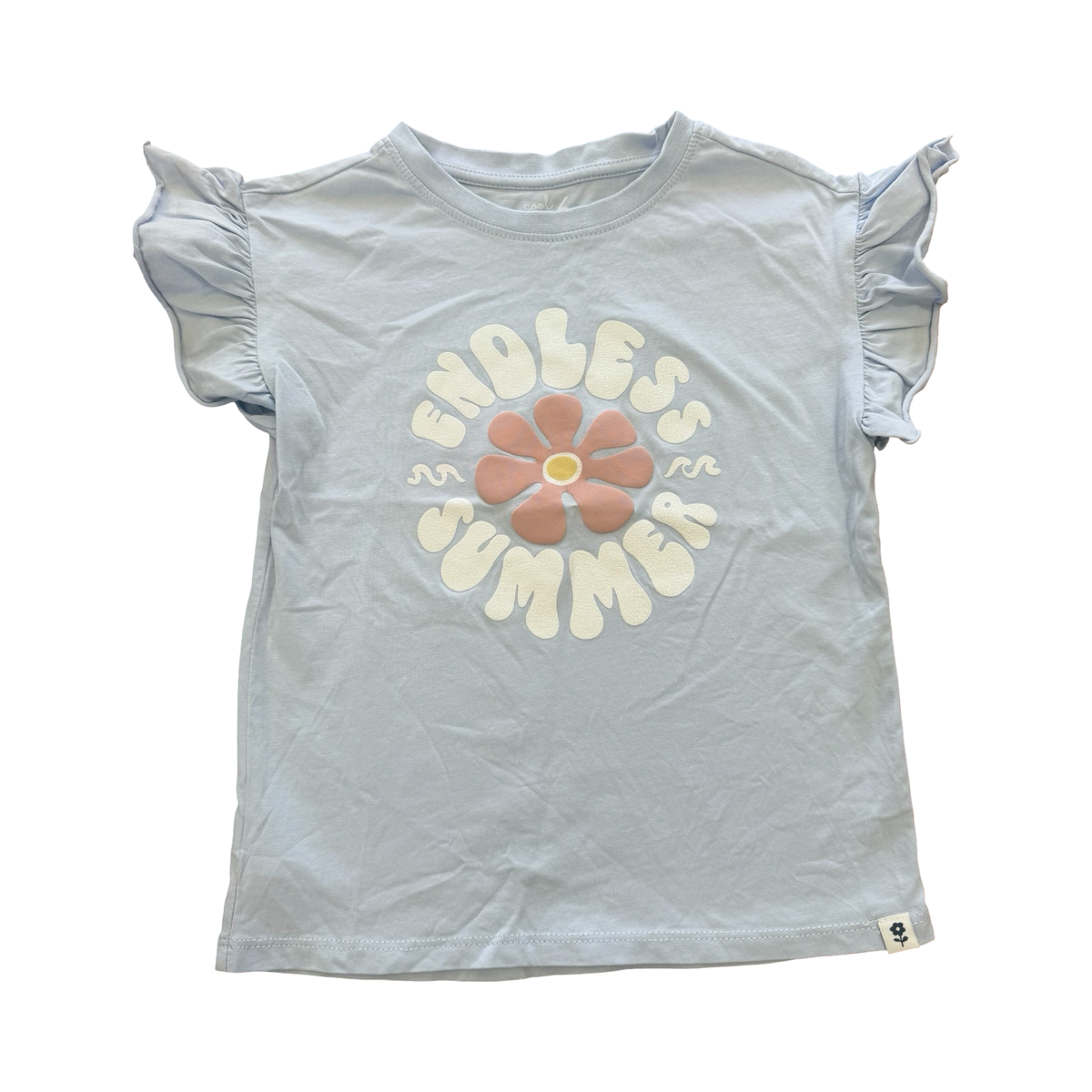 6Y Light Blue Endless Summer Top with Frill Shoulders - Woolworths