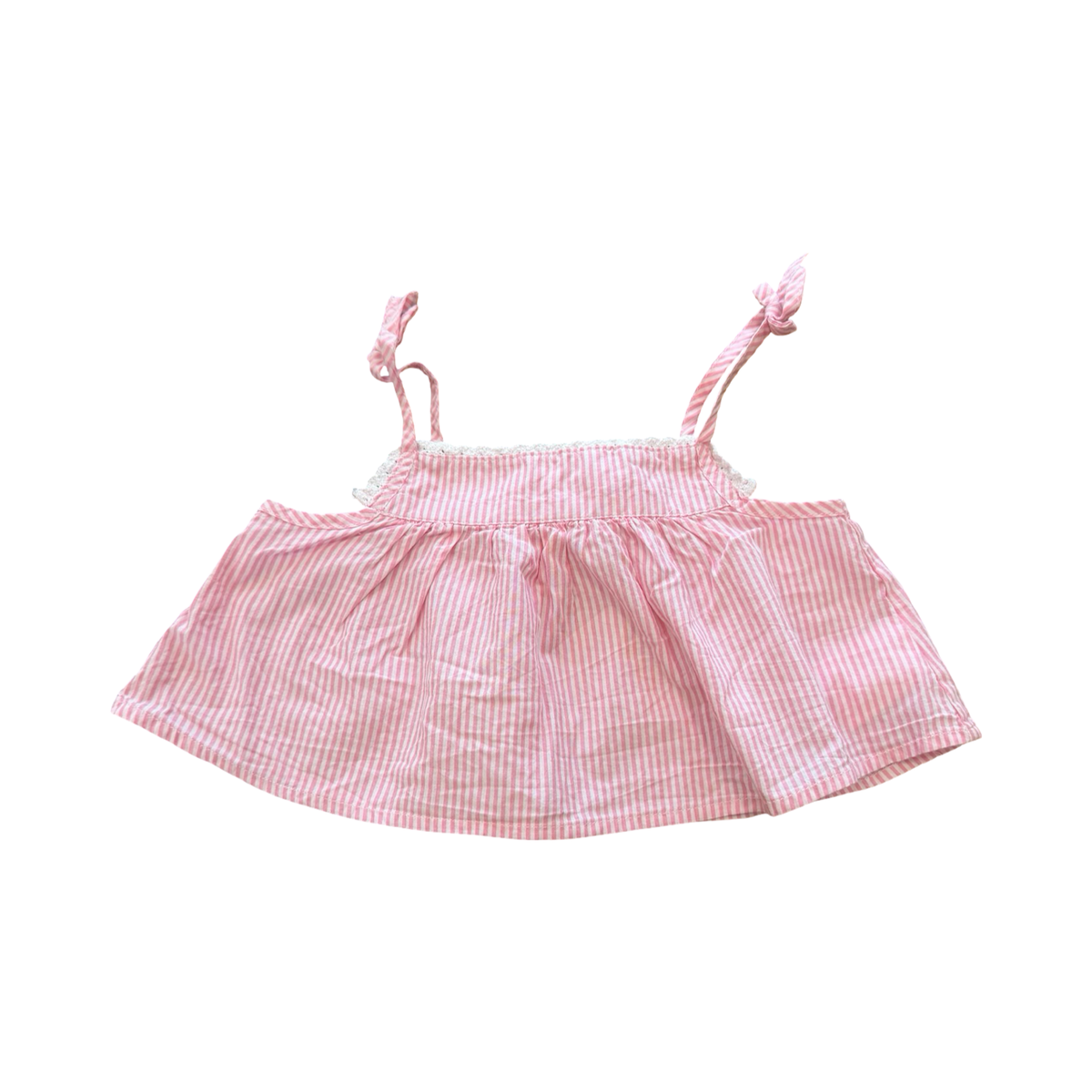 5Y Pink Stripe Summer Cotton Crop Top - Cotton On