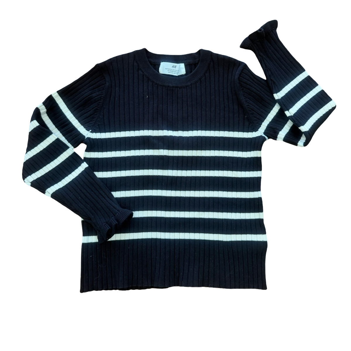4-6Y Black & White Stripe Jersey - H & M