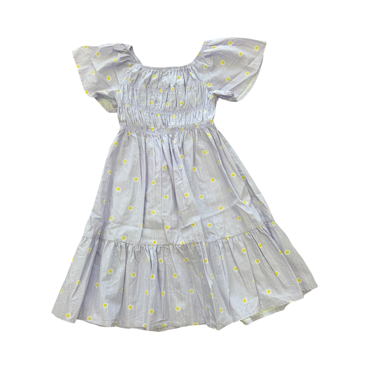 8-9Y Purple Daisy Cotton Summer Dress - Real Kids