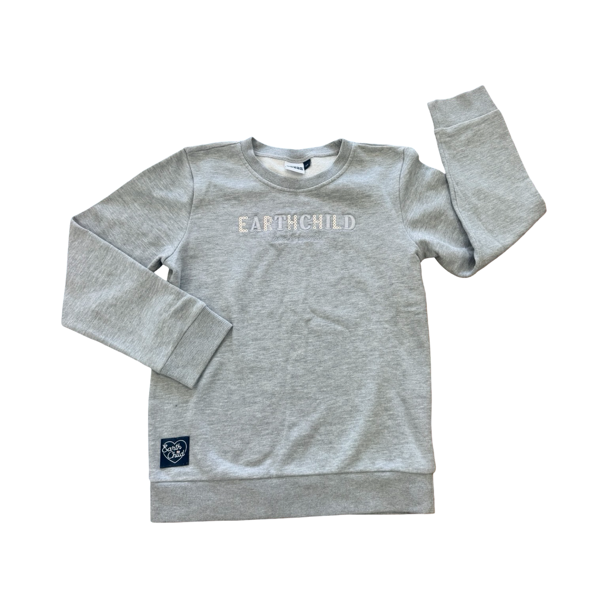 9-10Y Grey Melange Sweater Top - Earthchild