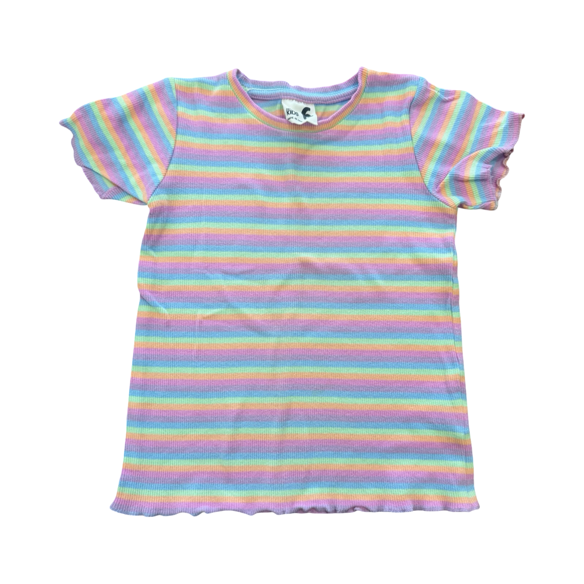 6Y Multicolour Stripe Stretch Top - Cotton On