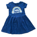 7Y Navy Peach & Love Dress - Woolworths