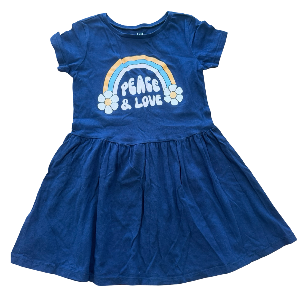 7Y Navy Peach & Love Dress - Woolworths
