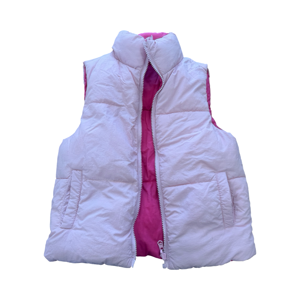 7-8Y Light Pink and Dark Pink Reversible Gilet - Cotton On