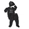 0-3M Grey "Mom's Little Sunshine" Bodysuit, Leggings & Beanie - Jet