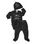 0-3M Grey "Mom's Little Sunshine" Bodysuit, Leggings & Beanie - Jet