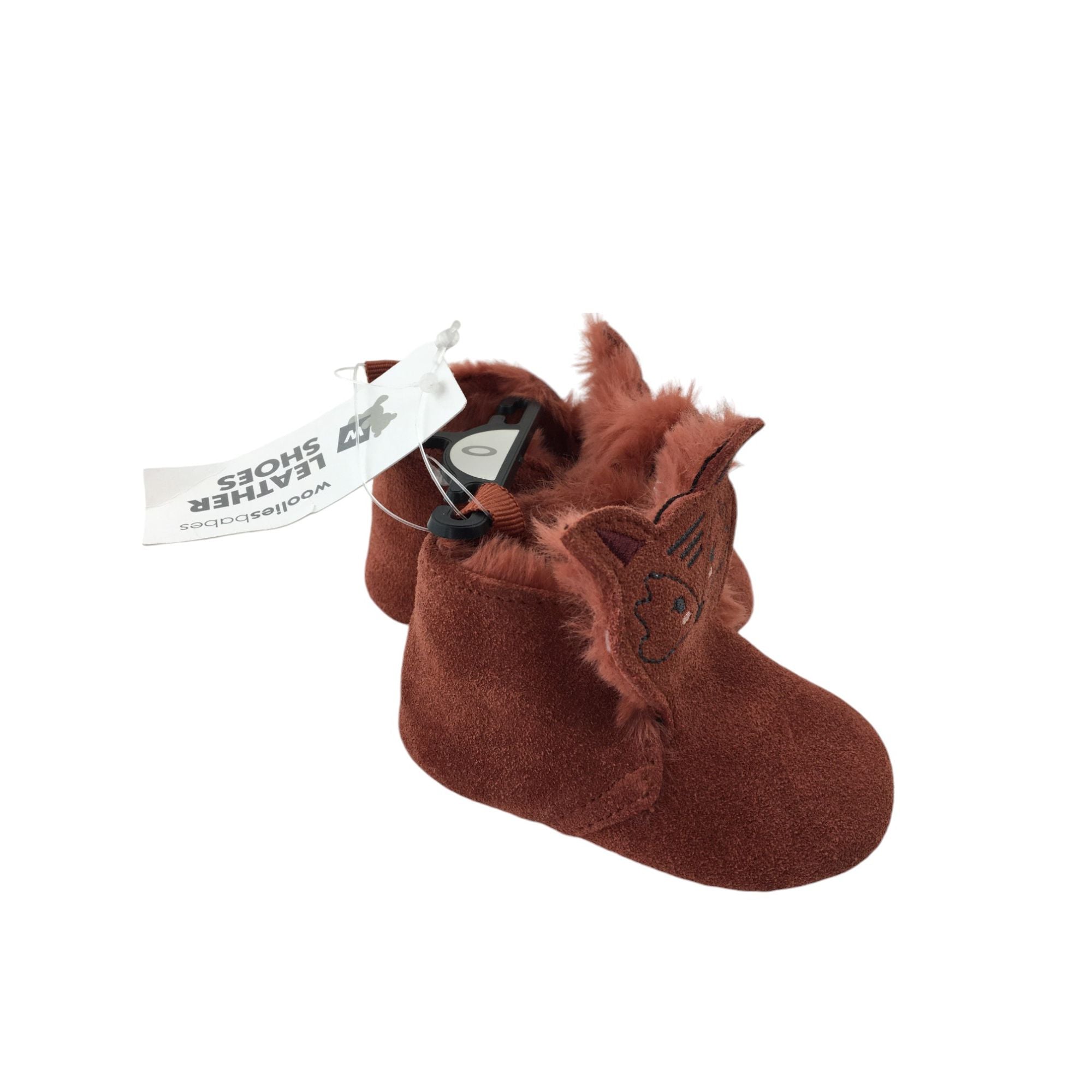 Size 0 - Rust Orange Suede Soft Sole Fox Booties - Woolworths