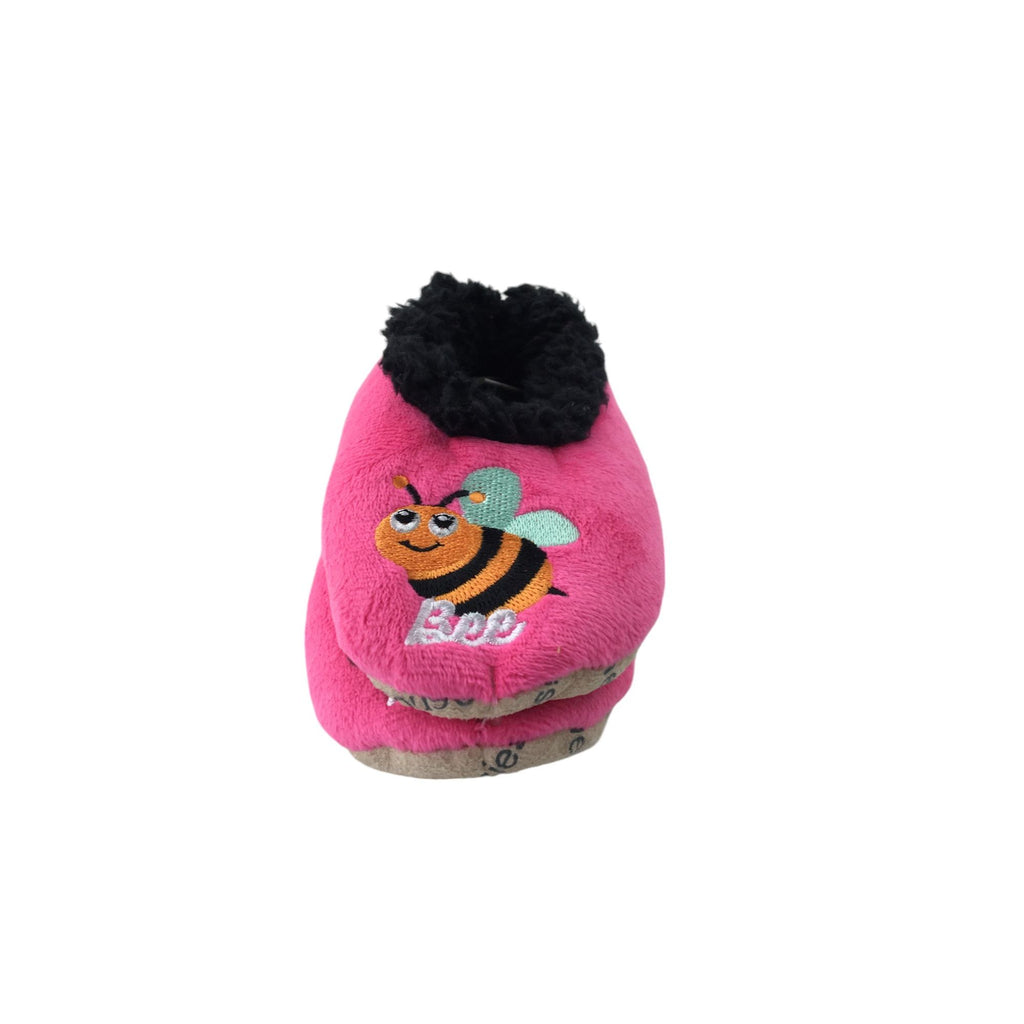 Medium - Pink Fleece Bee Slippers - Snoozies
