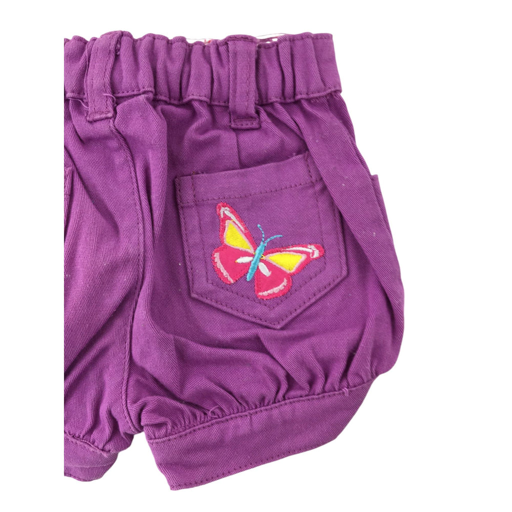 0-3M Purple Butterfly Shorts - Zerbit
