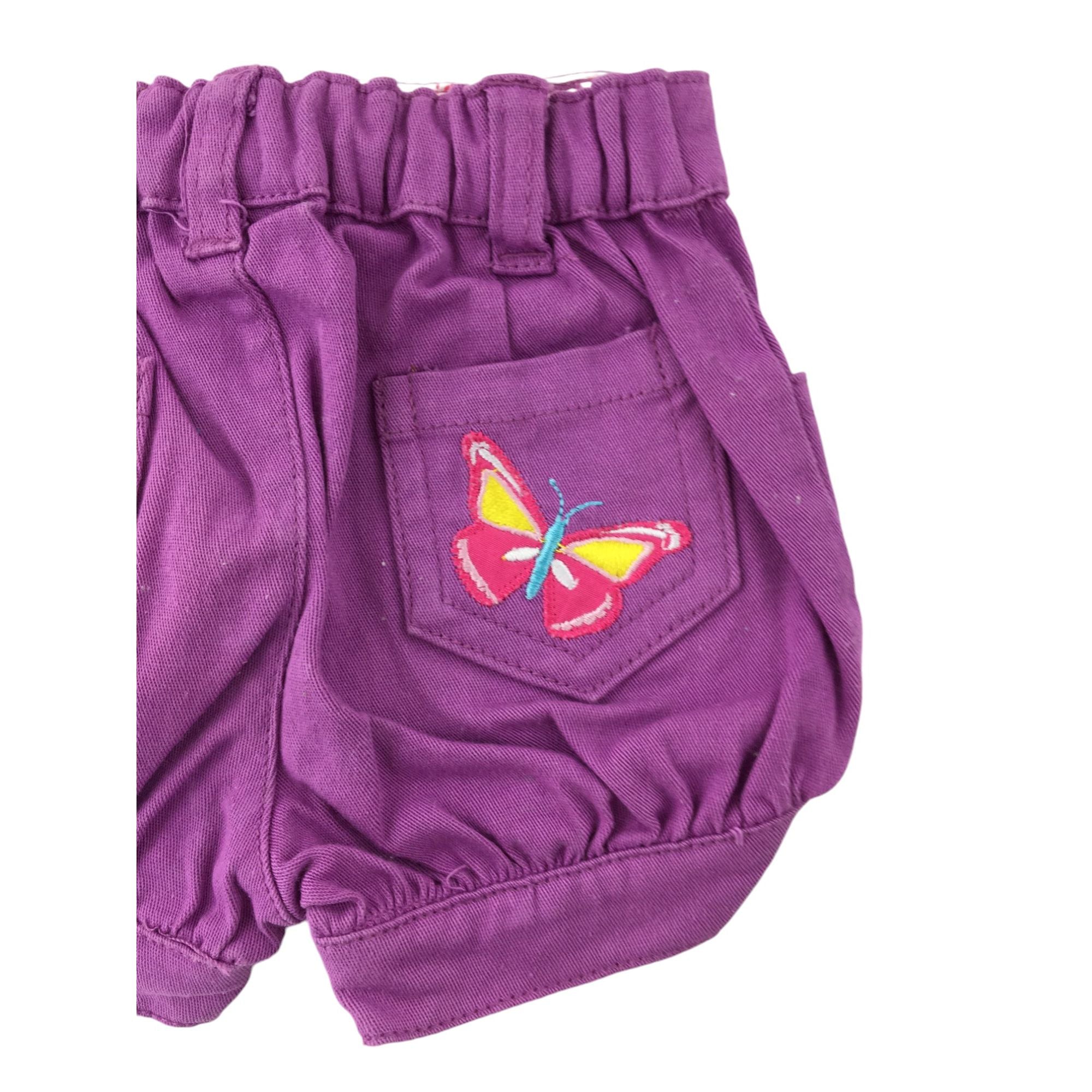 0-3M Purple Butterfly Shorts - Zerbit