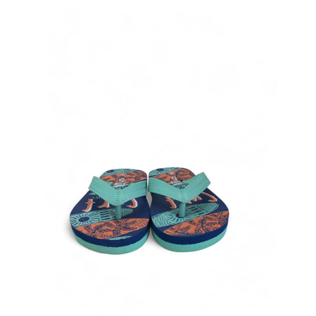 Size 5 - Aqua & Orange Flip Flops - Woolworths