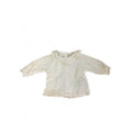 3-6M Cream Cotton Gauze Cuffed Sleeve Blouse - Zara