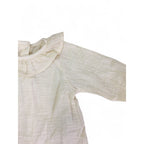 3-6M Cream Cotton Gauze Cuffed Sleeve Blouse - Zara