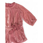 6-12M Pink Velvet Lined Drop Waist Dress - Gap