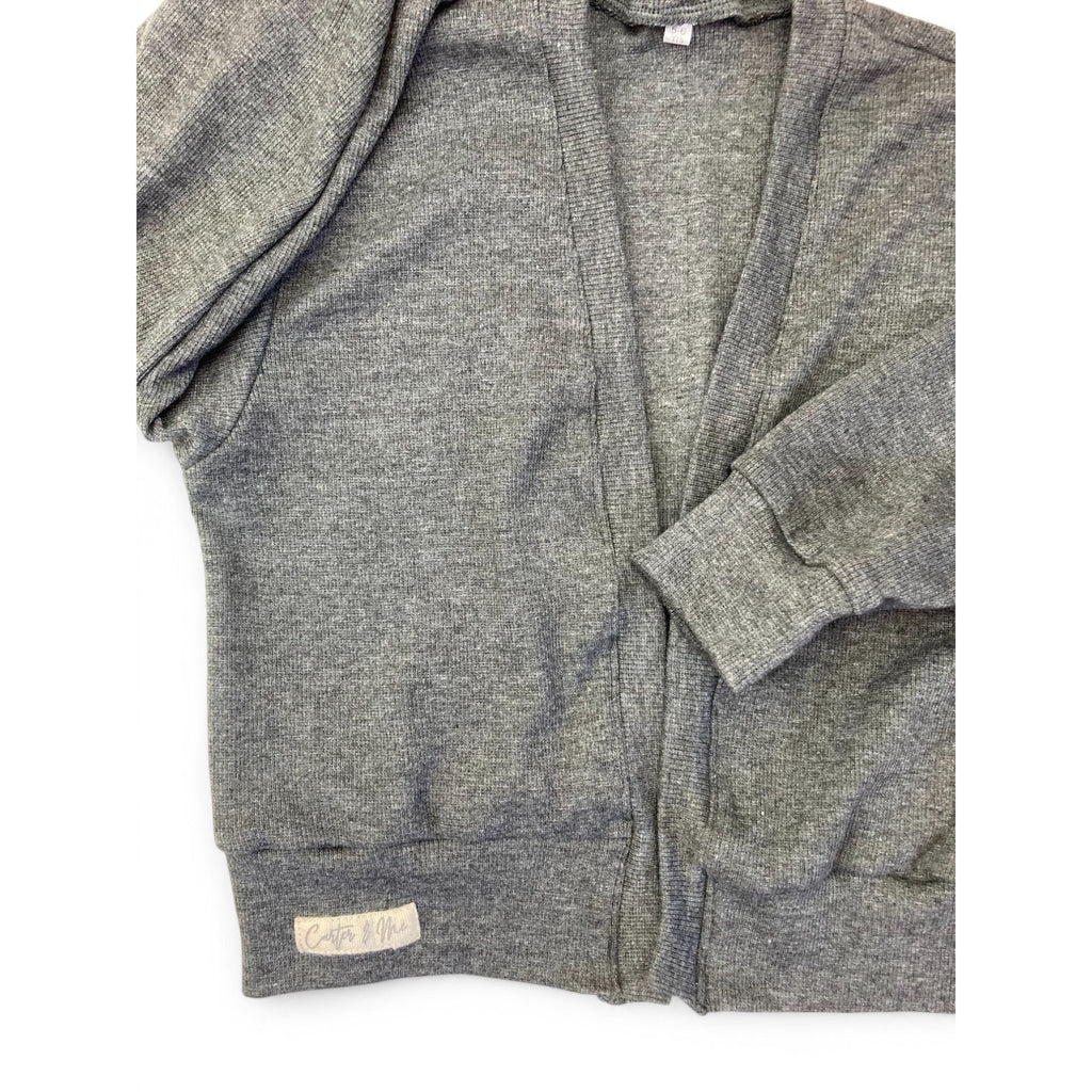 3-4Y Grey Rib Knit Cardigan - Carter & Me