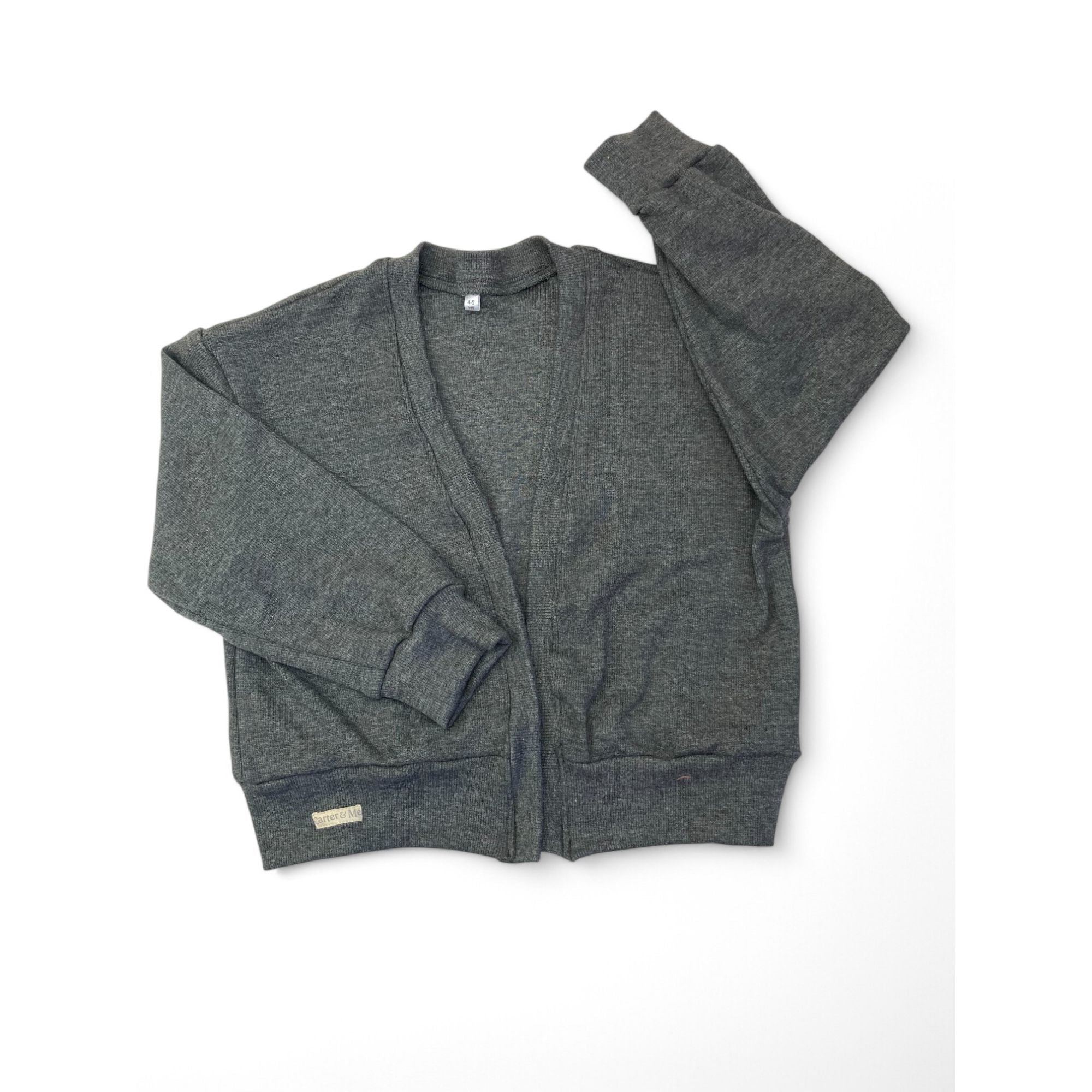 2-3Y Grey Rib Knit Cardigan - Carter & Me