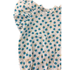 9-12 M Apple Print Muslin Flutter Sleeve Romper - Carter & Me